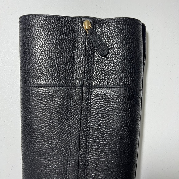 Tory Burch Junction Riding Boot in Black Tumbled Leather with box - Picture 7 of 16